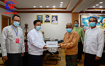Asia World Foundation Donates 100 Million Kyats to Mandalay Regional Government for the help of Prevention, Control, and Treatment of COVID-19
